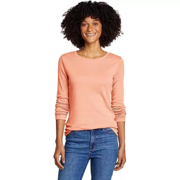 imageEddie Bauer Womens Favorite LongSleeve Crewneck TShirtRegular Salmon