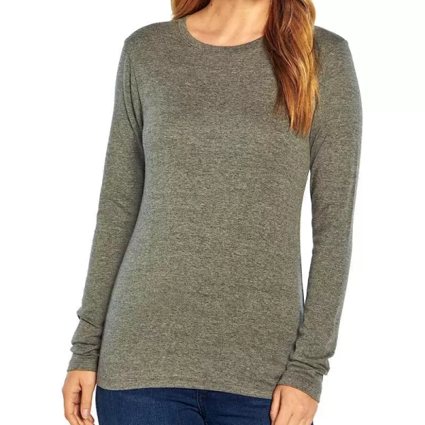 imageEddie Bauer Womens Favorite LongSleeve Crewneck TShirtStandard Charcoal Space Dye