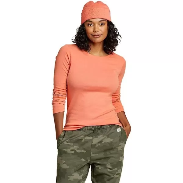 imageEddie Bauer Womens Favorite LongSleeve Crewneck TShirtTall Dusty Coral
