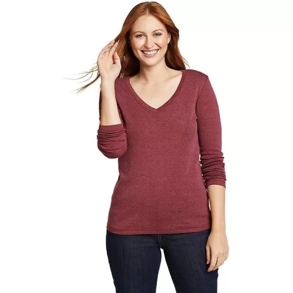 imageEddie Bauer Womens Favorite LongSleeve VNeck TShirtPlus Dusty Red
