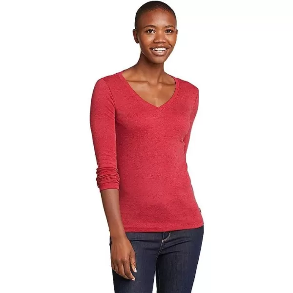 imageEddie Bauer Womens Favorite LongSleeve VNeck TShirtPlus Scarlet