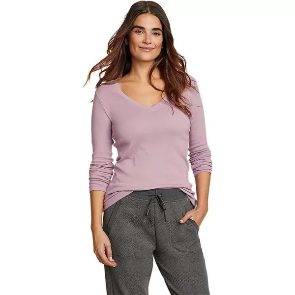 imageEddie Bauer Womens Favorite LongSleeve VNeck TShirtRegular Dusty Iris