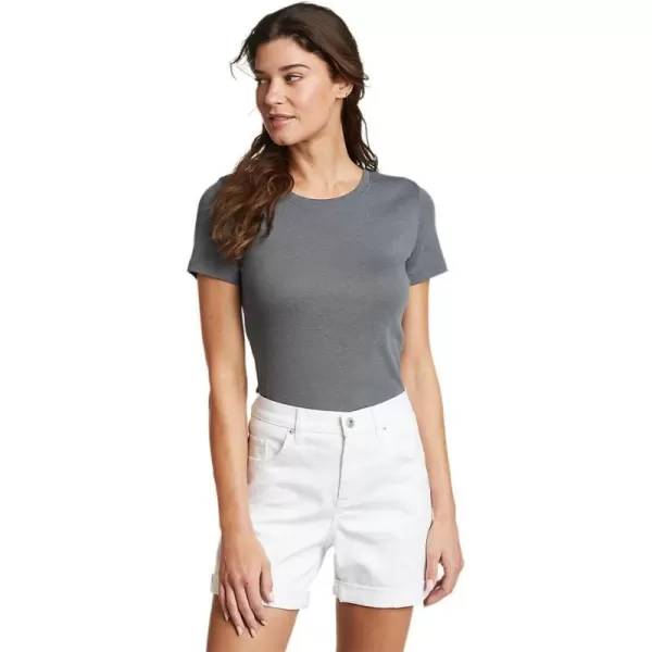 imageEddie Bauer Womens Favorite ShortSleeve Crewneck TShirtPetite Frost Gray