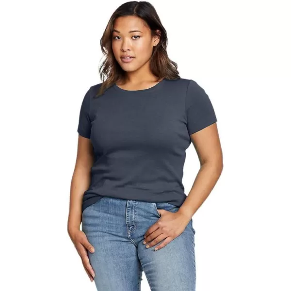 imageEddie Bauer Womens Favorite ShortSleeve Crewneck TShirtPetite Htr Indigo