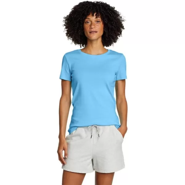 imageEddie Bauer Womens Favorite ShortSleeve Crewneck TShirtPetite Misty Blue