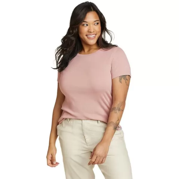 imageEddie Bauer Womens Favorite ShortSleeve Crewneck TShirtPetite Pale Pink