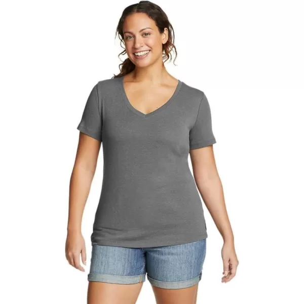 imageEddie Bauer Womens Favorite ShortSleeve VNeck TShirtFrost Gray