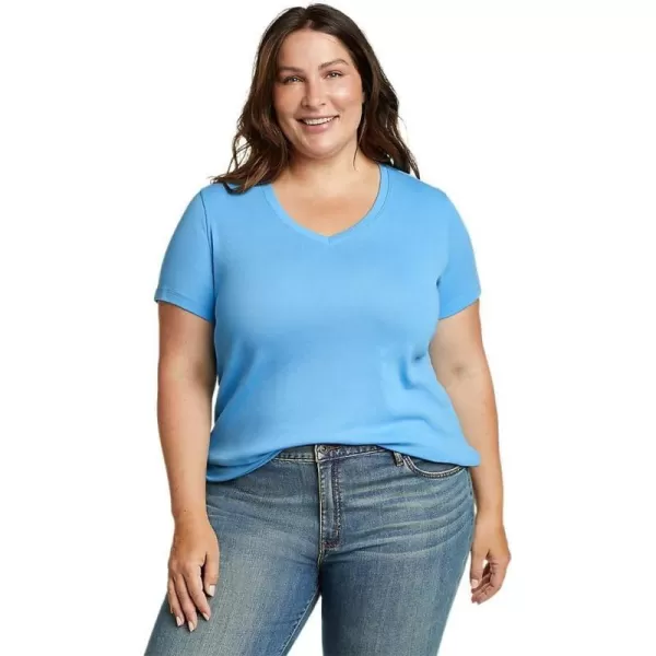 imageEddie Bauer Womens Favorite ShortSleeve VNeck TShirtMisty Blue