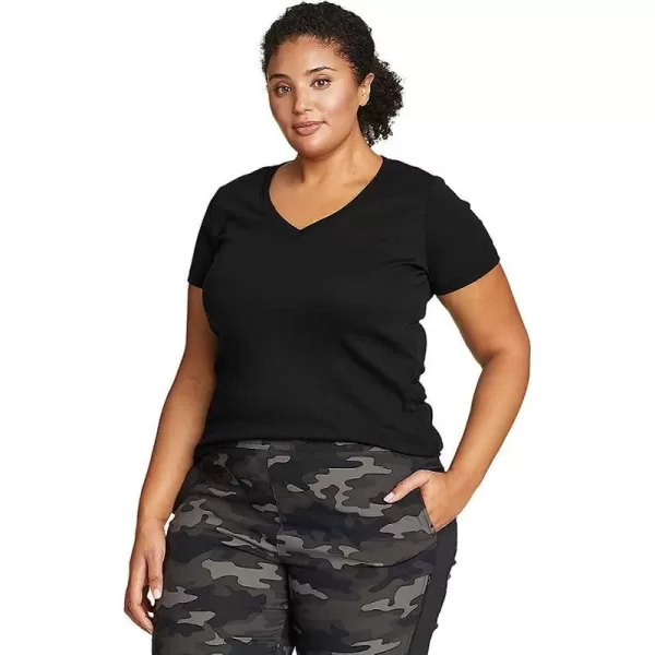 imageEddie Bauer Womens Favorite ShortSleeve VNeck TShirtPlus Black
