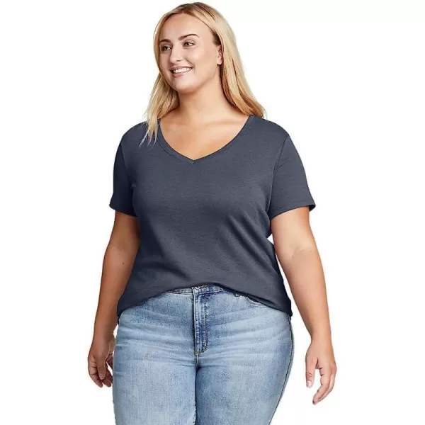 imageEddie Bauer Womens Favorite ShortSleeve VNeck TShirtPlus Htr Indigo