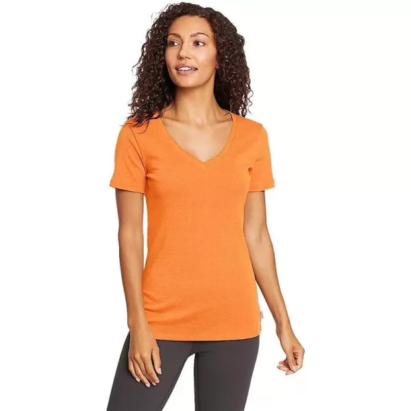 imageEddie Bauer Womens Favorite ShortSleeve VNeck TShirtPlus Htr Orange