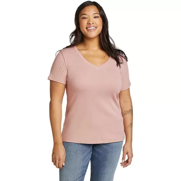 imageEddie Bauer Womens Favorite ShortSleeve VNeck TShirtRegular Pale Pink