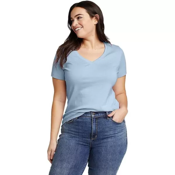 imageEddie Bauer Womens Favorite ShortSleeve VNeck TShirtRegular Slate Blue