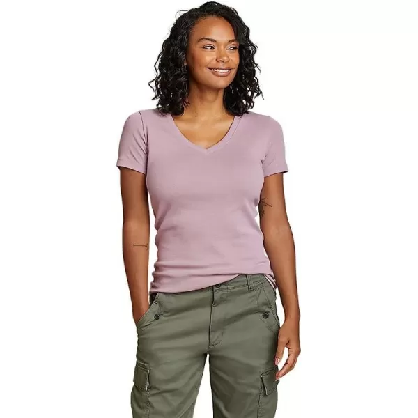 imageEddie Bauer Womens Favorite ShortSleeve VNeck TShirtTall Dusty Iris
