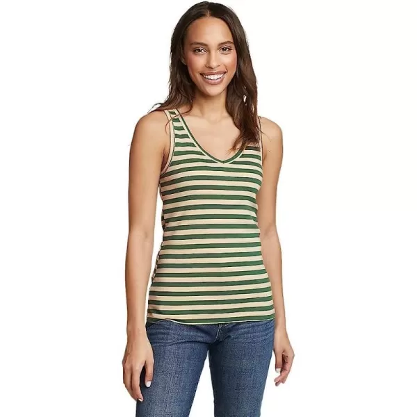 imageEddie Bauer Womens Favorite VNeck Tank StripeRegular Irish Green