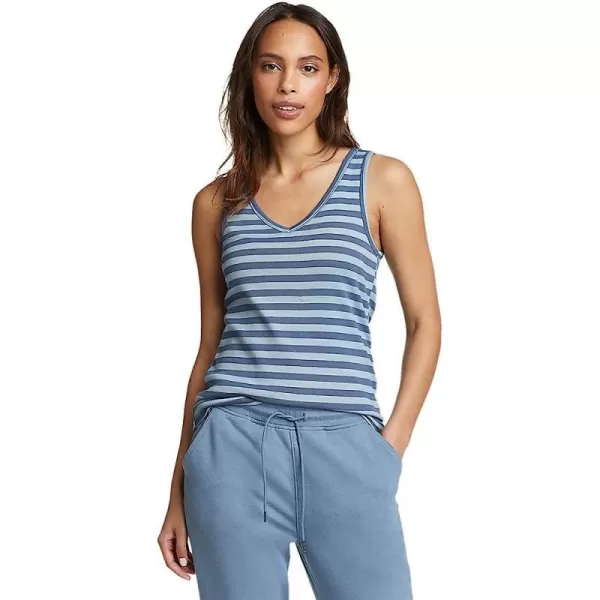 imageEddie Bauer Womens Favorite VNeck Tank StripeRegular Slate Blue