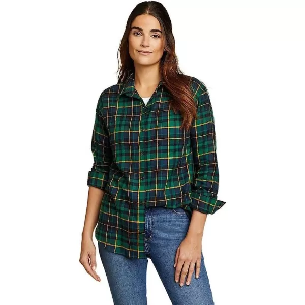 imageEddie Bauer Womens Firelight Flannel Shirt  BoyfriendRegular Mineral Green