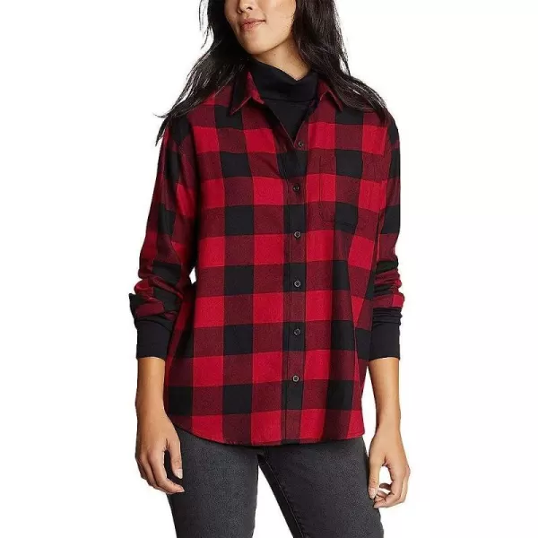 imageEddie Bauer Womens Firelight Flannel Shirt  BoyfriendRegular Scarlet