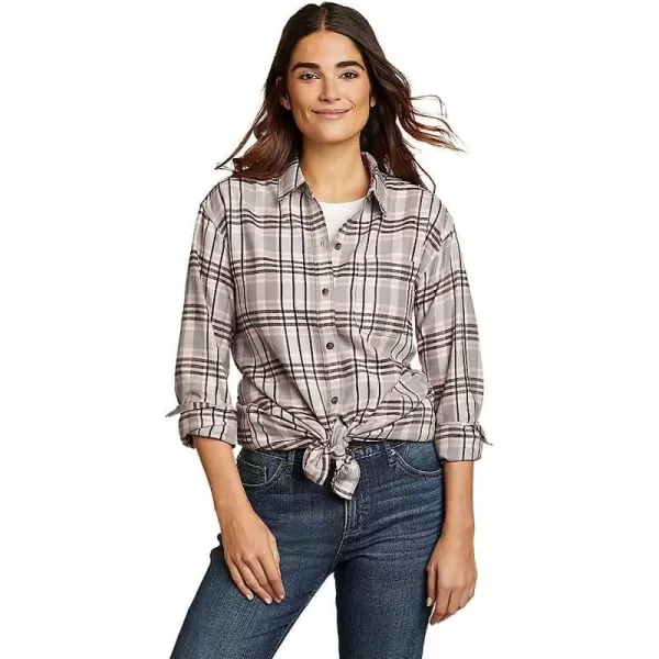 imageEddie Bauer Womens Firelight Flannel Shirt  BoyfriendTall Frost Gray