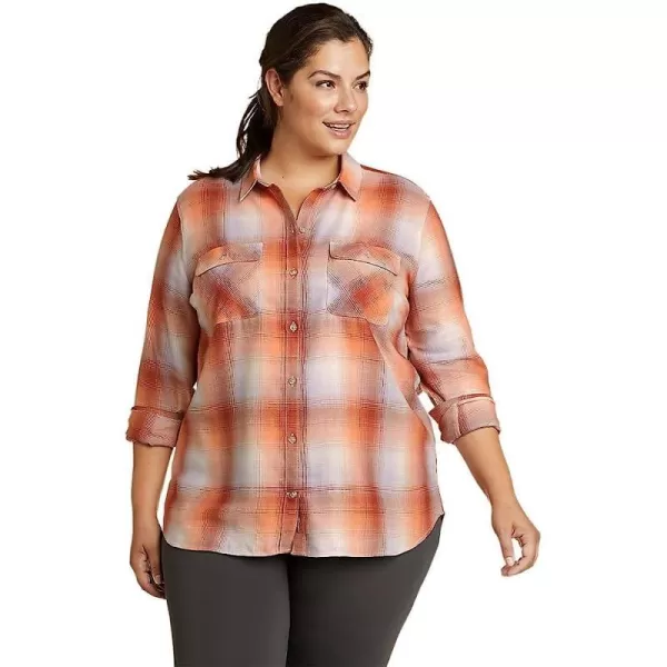 imageEddie Bauer Womens Firelight Flannel ShirtPlus Burnt Orange