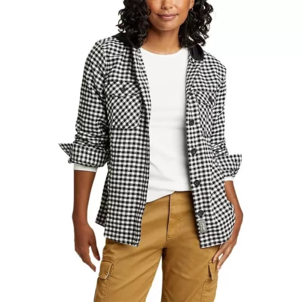 imageEddie Bauer Womens Flannel Hoodie Shirt JacketFog
