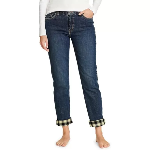 imageEddie Bauer Womens FlannelLined Boyfriend JeansRinsed