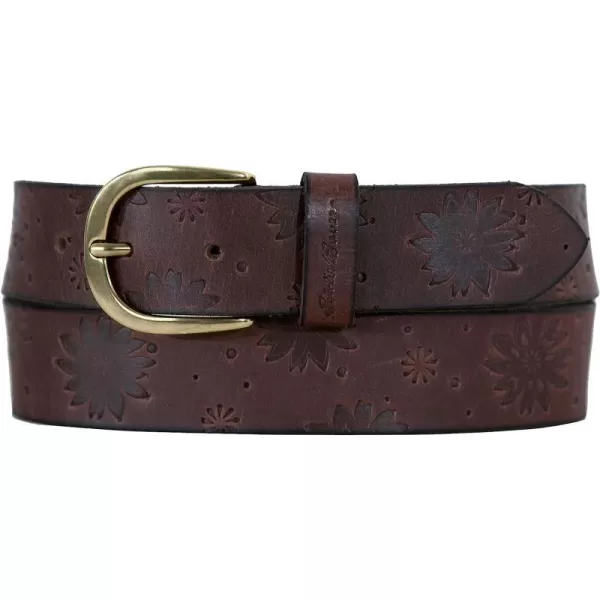 imageEddie Bauer Womens Floral Tooled Leather BeltBrown