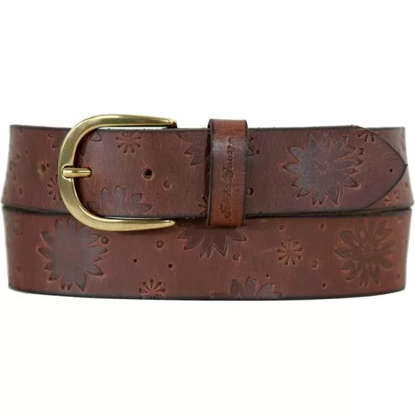 imageEddie Bauer Womens Floral Tooled Leather BeltTan