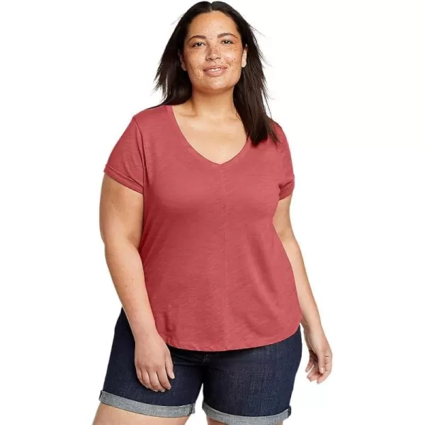 imageEddie Bauer Womens Gate Check ShortSleeve TShirtPlus Maroon