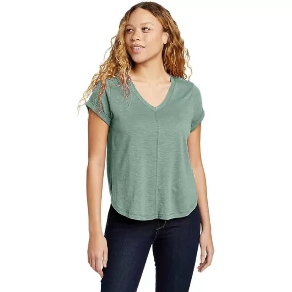 imageEddie Bauer Womens Gate Check ShortSleeve TShirtRegular Dk Seafoam