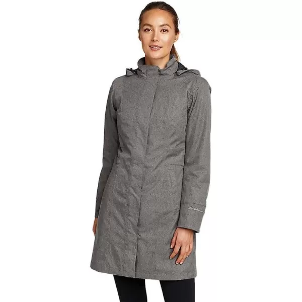 imageEddie Bauer Womens Girl On The Go Insulated Trench CoatPetite Dk Charcoal Htr
