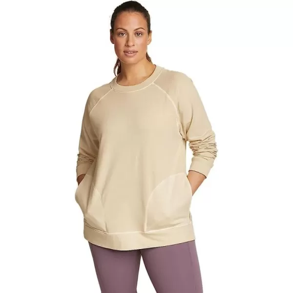 imageEddie Bauer Womens Mineral Wash Terry Crew SweatshirtEcru