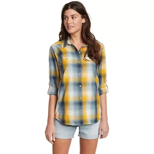 imageEddie Bauer Womens Mountain LongSleeve ShirtRegular Tile Blue