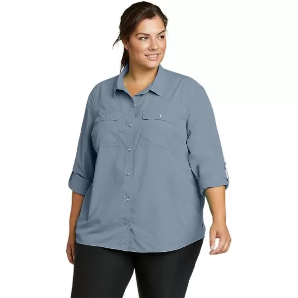 imageEddie Bauer Womens Mountain Ripstop LongSleeve ShirtPlus Chambray Blue