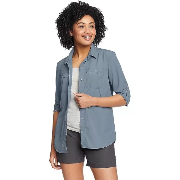 imageEddie Bauer Womens Mountain Ripstop LongSleeve ShirtRegular Chambray Blue