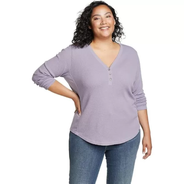 imageEddie Bauer Womens Myriad ThermalJersey Mix HenleyPlus Hyacinth