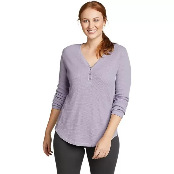 imageEddie Bauer Womens Myriad ThermalJersey Mix HenleyRegular Hyacinth