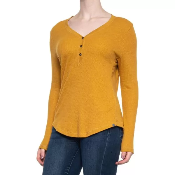 imageEddie Bauer Womens Myriad ThermalJersey Mix HenleyWomen Gold Heather
