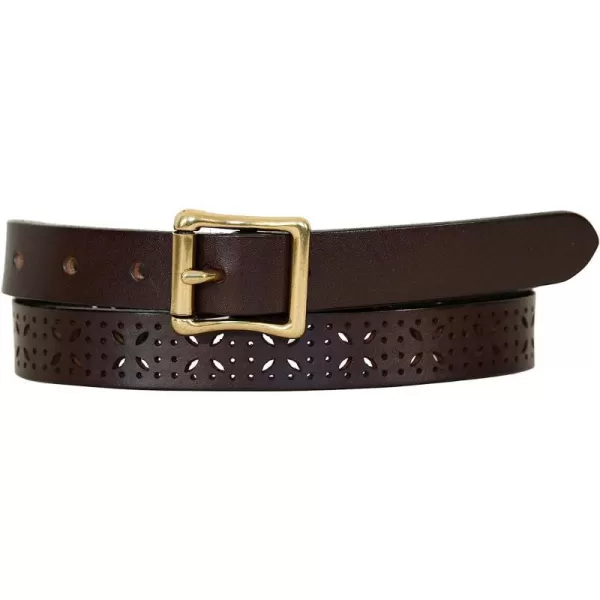 imageEddie Bauer Womens Perforated Pattern Leather BeltBrown