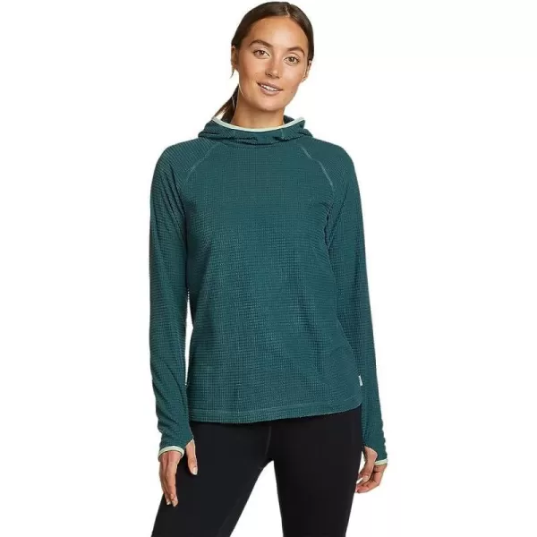 imageEddie Bauer Womens Quest Pro Grid Fleece Pullover HoodieRegular Dk Evergreen