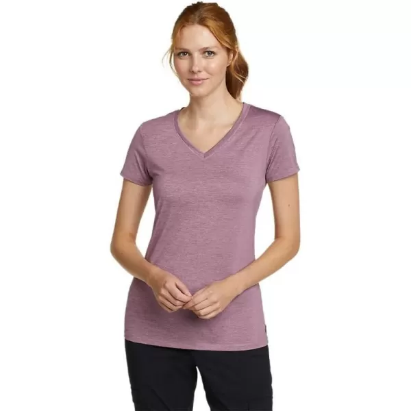 imageEddie Bauer Womens Resolution ShortSleeve VNeck TShirtPetite Dusty Iris