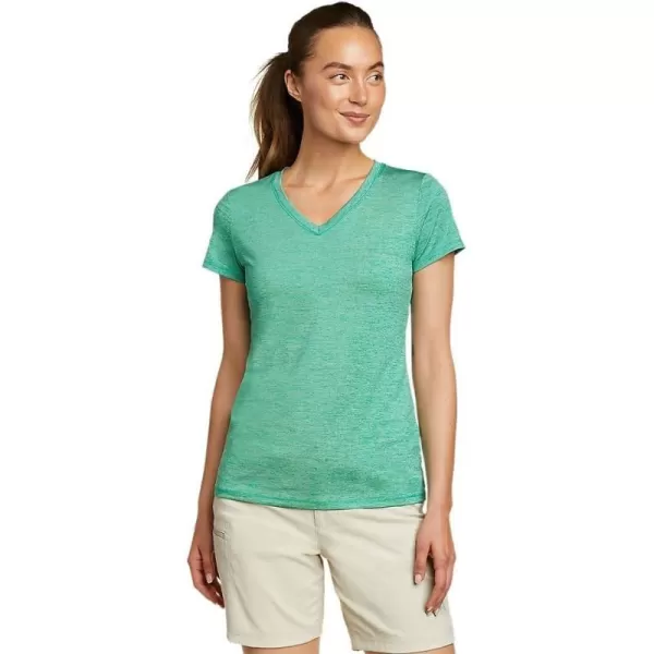 imageEddie Bauer Womens Resolution ShortSleeve VNeck TShirtRegular Lt Green