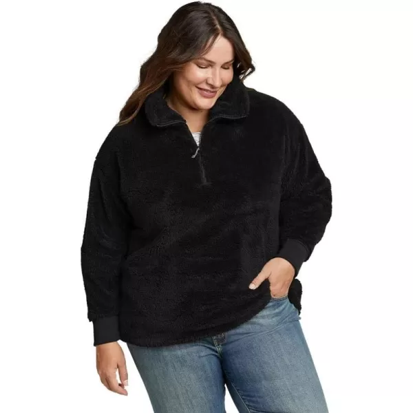 imageEddie Bauer Womens Size Quest Plush 14 Zip RelaxedPlusBlack