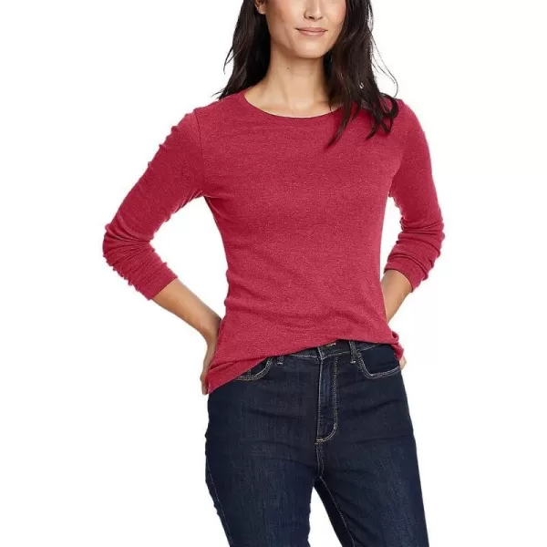 imageEddie Bauer Womens Stines LongSleeve Crew TShirtDark Pink