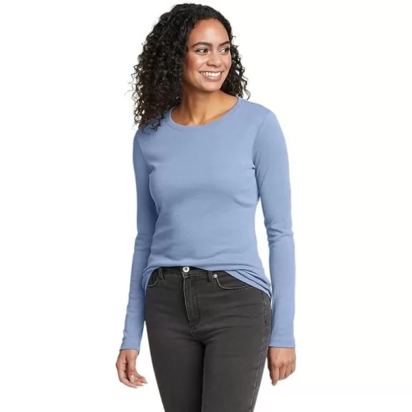 imageEddie Bauer Womens Stines LongSleeve Crew TShirtDusty Blue