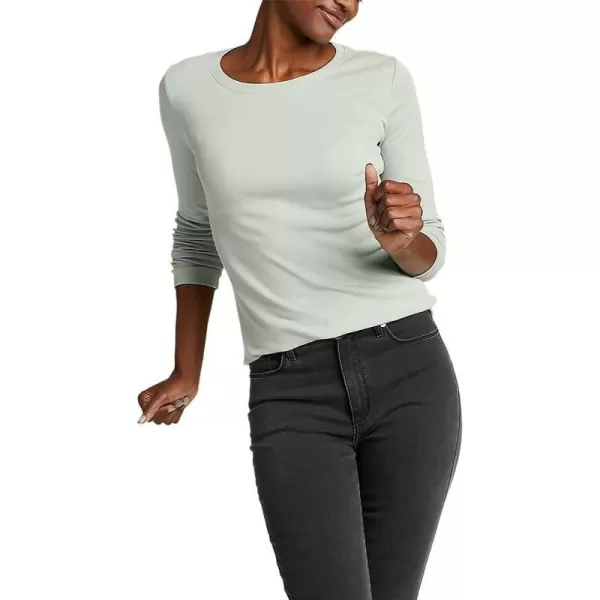 imageEddie Bauer Womens Stines LongSleeve Crew TShirtLt Green