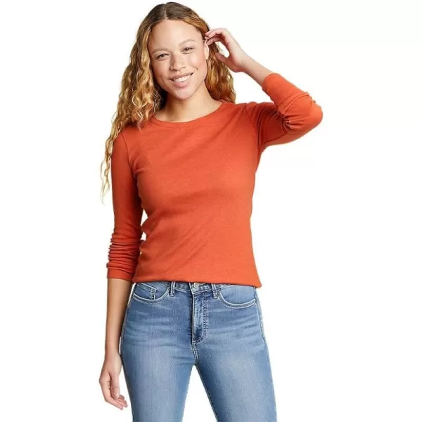 imageEddie Bauer Womens Stines LongSleeve Crew TShirtOchre