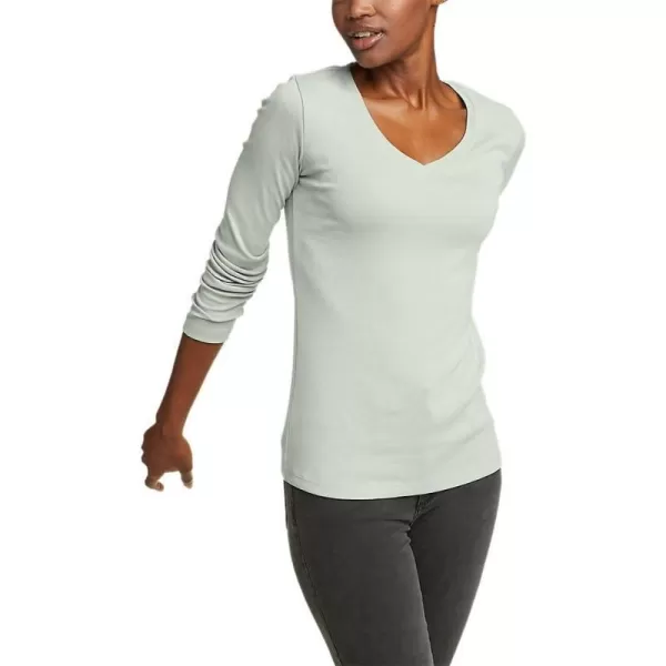 imageEddie Bauer Womens Stines LongSleeve VNeck TShirtLt Green