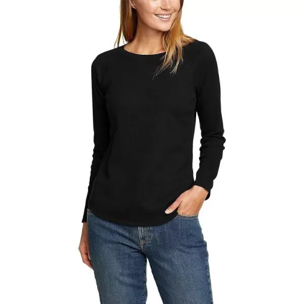 imageEddie Bauer Womens Thermal Raglan LongSleeve CrewBlack