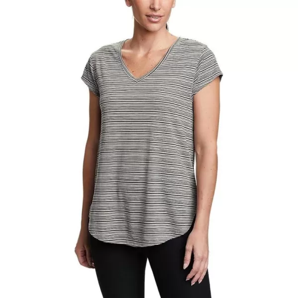 imageEddie Bauer Womens Tryout ShortSleeve VNeck TShirt  PrintGray